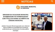 Servidor da Faculdade Municipal de Bebedouro é homenageado com título de Honra ao Mérito na Câmara Municipal
