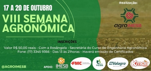 Começa nesta segunda-feira, dia 17 a Semana de Engenharia Agronômica