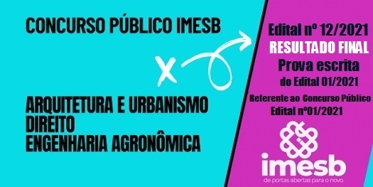 Concurso Público 01/2021: Resultado final da prova escrita
