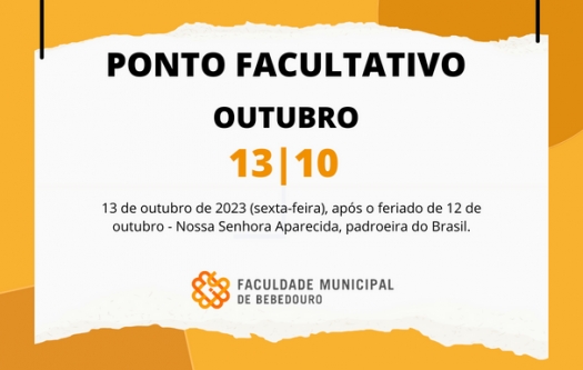 Bebedouro decreta ponto facultativo no dia 13 de outubro