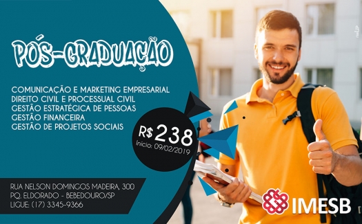 Inscrições abertas para os cursos de pós-graduação