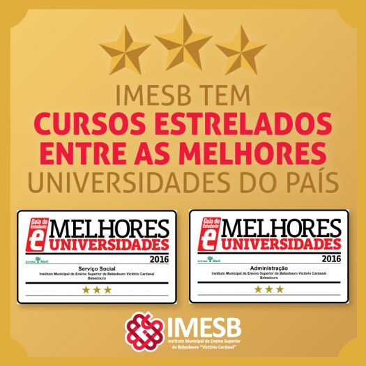 Cursos do IMESB são estrelados e se destacam entre as melhores universidades do país