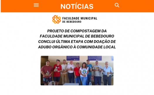 Projeto de Compostagem da Faculdade Municipal de Bebedouro conclui última etapa com doação de adubo orgânico à comunidade local