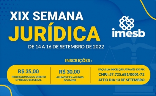 Vem aí a XIX Semana Jurídica do IMESB