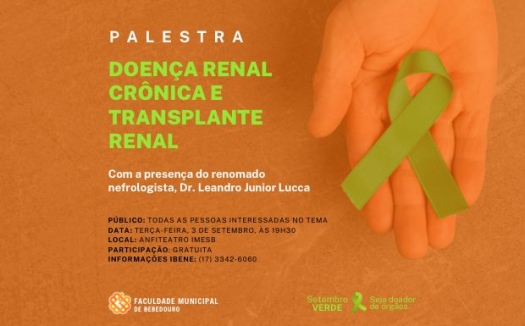 Doença renal crônica e transplante renal é tema de palestra na Faculdade Municipal de Bebedouro