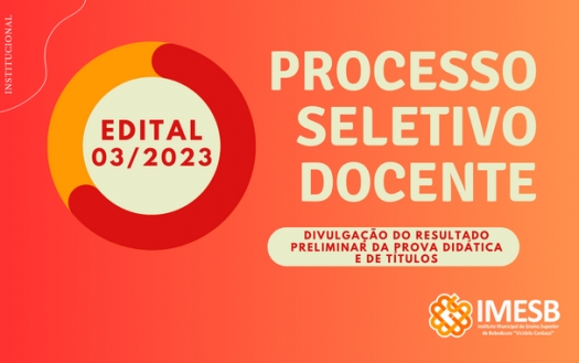 Resultado preliminar Edital 03/2023 - Processo Seletivo para contratação temporária de professores