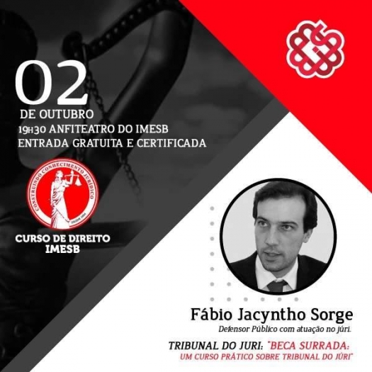 Curso de Direito do IMESB promove palestra sobre Tribunal do Júri