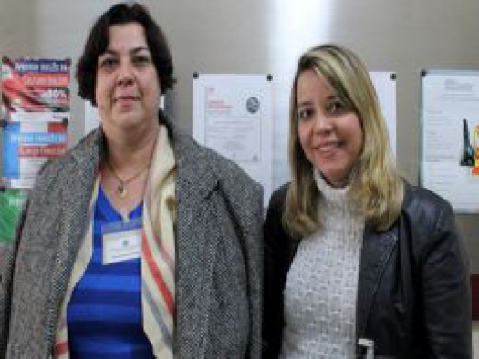 Professoras Patricia Jacyntho e Damaris Cunha de Godoy 