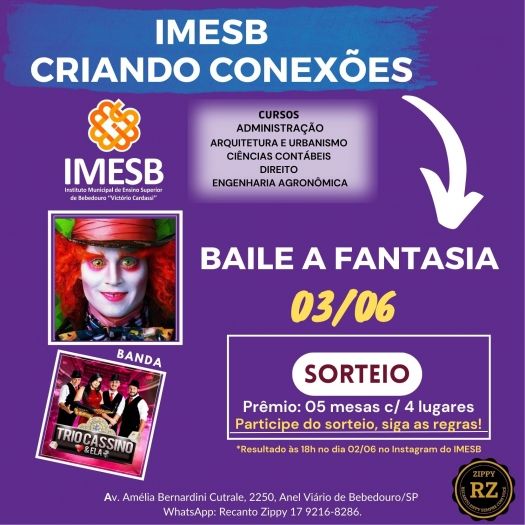 IMESB em parceria com o Recanto Zippy convida a todos os alunos para o 1º Baile a Fantasia