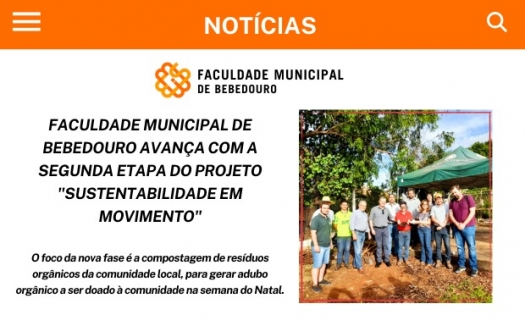 Faculdade Municipal de Bebedouro avança com a segunda etapa do projeto &quot;Sustentabilidade em Movimento&quot;