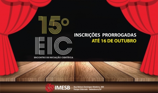 Inscrições prorrogadas para chamada de trabalhos para o 15º EIC