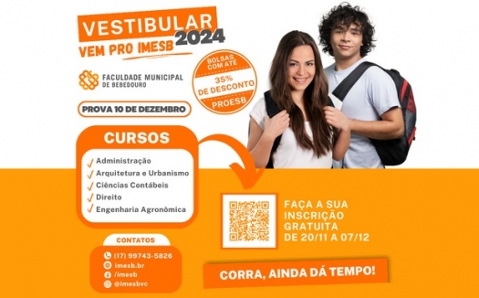 IMESB divulga edital de vagas remanescentes do Vestibular e Processo Seletivo de bolsas Proesb/2024