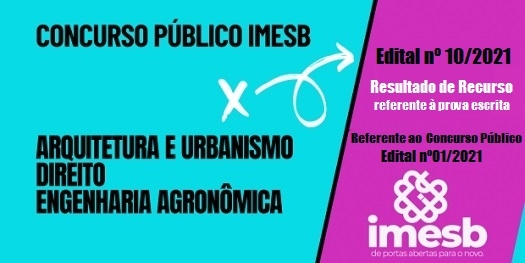 Concurso Público nº 01/2021: Resultado de recurso referente à prova escrita