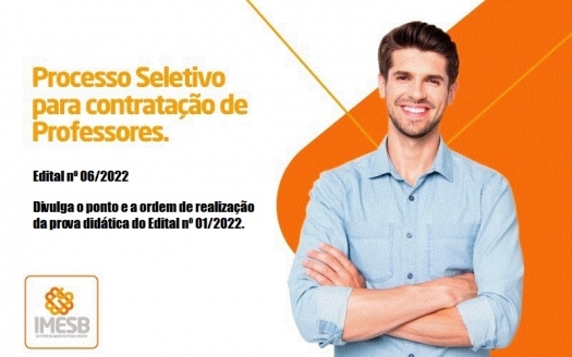 Processo Seletivo 01/2022: Divulga o ponto e a ordem de realização da prova didática
