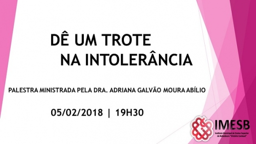 IMESB promove palestra para receber os novos alunos