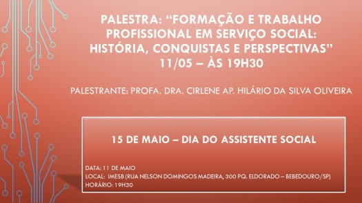 IMESB promove palestra em comemoração ao Dia do Assistente Social