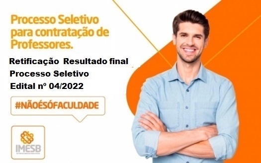 Retificação resultado final Edital nº 04/2022