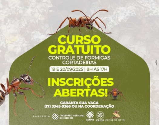Faculdade Municipal de Bebedouro, em parceria com a Faesp/Senar oferece capacitação em Controle de Formigas Cortadeiras