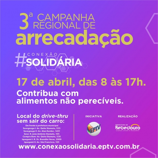 Bebedouro participa da Campanha Regional de Arrecadação ‘Conexão Solidária`