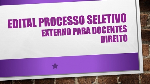 Edital Processo seletivo na área de Direito