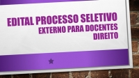 Edital Processo seletivo na área de Direito