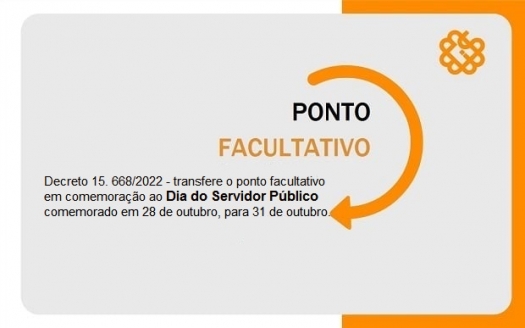 Ponto facultativo e feriado: Dia do Servidor Público é transferido 31 de outubro