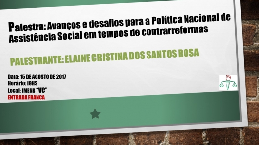 Serviço Social promove palestra sobre a política nacional da assistência social