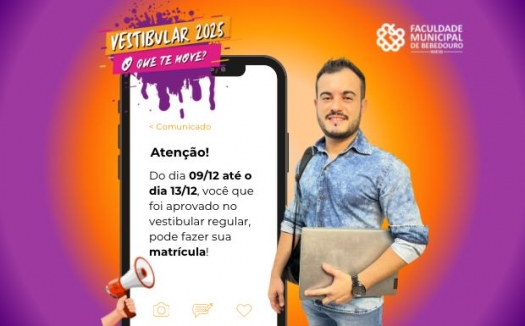 Período de Matrículas para aprovados no Vestibular 2025