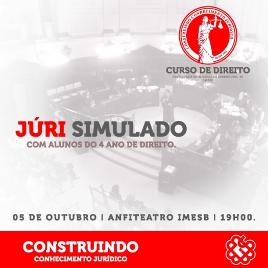 Curso de Direito realizará Júri Simulado