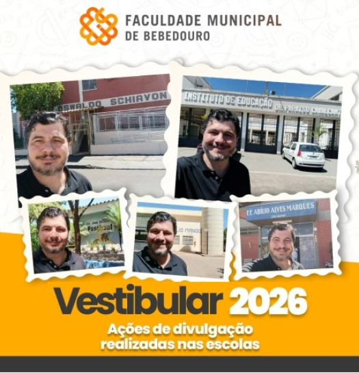 Faculdade Municipal de Bebedouro realiza ação de divulgação do Vestibular 2026 nas escolas de Bebedouro e região