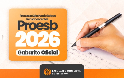 Gabarito do Processo Seletivo Bolsas Remanescentes Proesb 2026 j&aacute; pode ser consultado