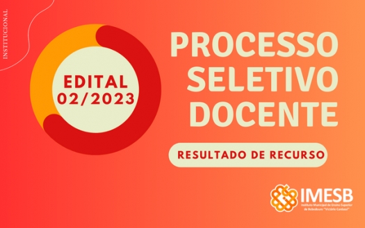 Resultado de recurso Edital 02/2023 -  Processo Seletivo para contratação temporária de professores