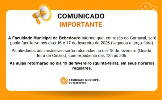 Comunicado &ndash; Carnaval 2026