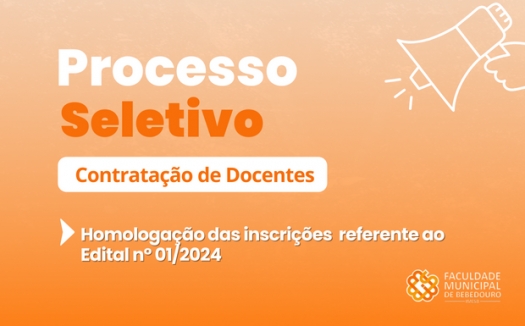 Homologação das inscrições para o Processo Seletivo Simplificado referente ao Edital nº 01/2024