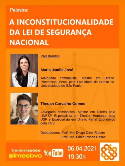 Curso de Direito organiza palestra sobre a inconstitucionalidade da Lei de Segurança Nacional