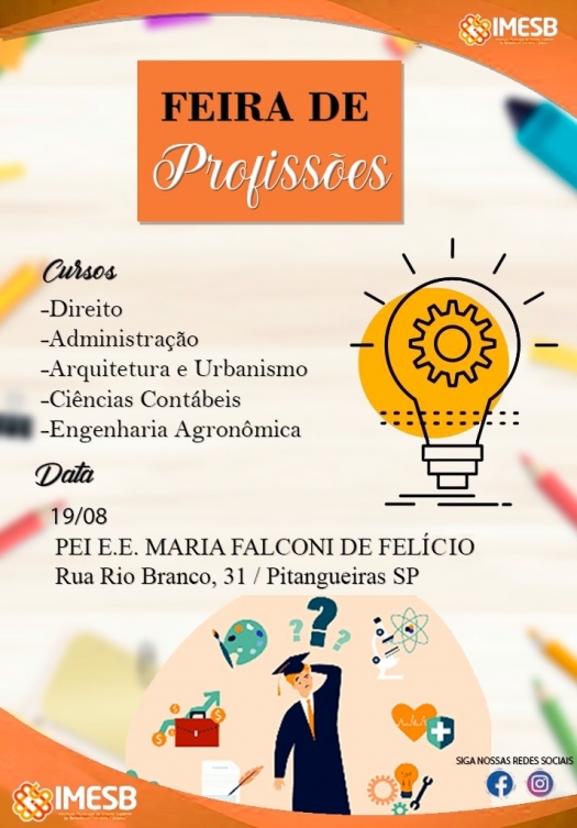 IMESB participa de Feira de Profissões em Pitangueiras