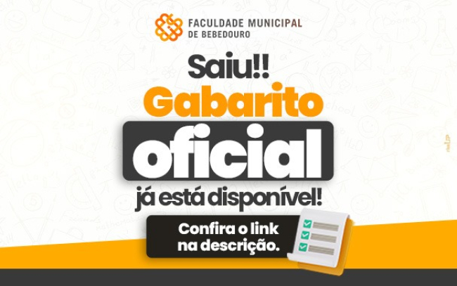Atualização Gabarito Oficial – Vestibular 2026