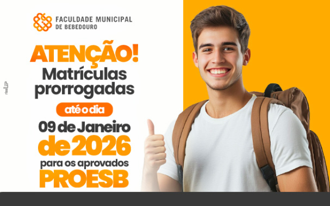 Matrículas do PROESB 2026 têm prazo estendido