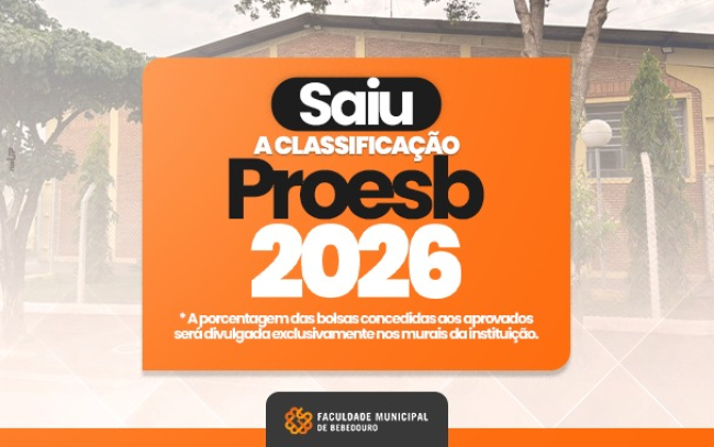 Classificação do Proesb 2026 serão divulgados nesta segunda-feira (23)