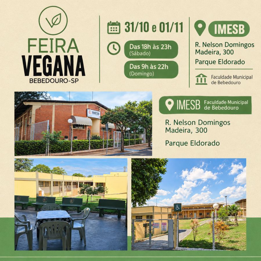 Faculdade Municipal de Bebedouro recebe a 8ª Feira Vegana neste fim de semana